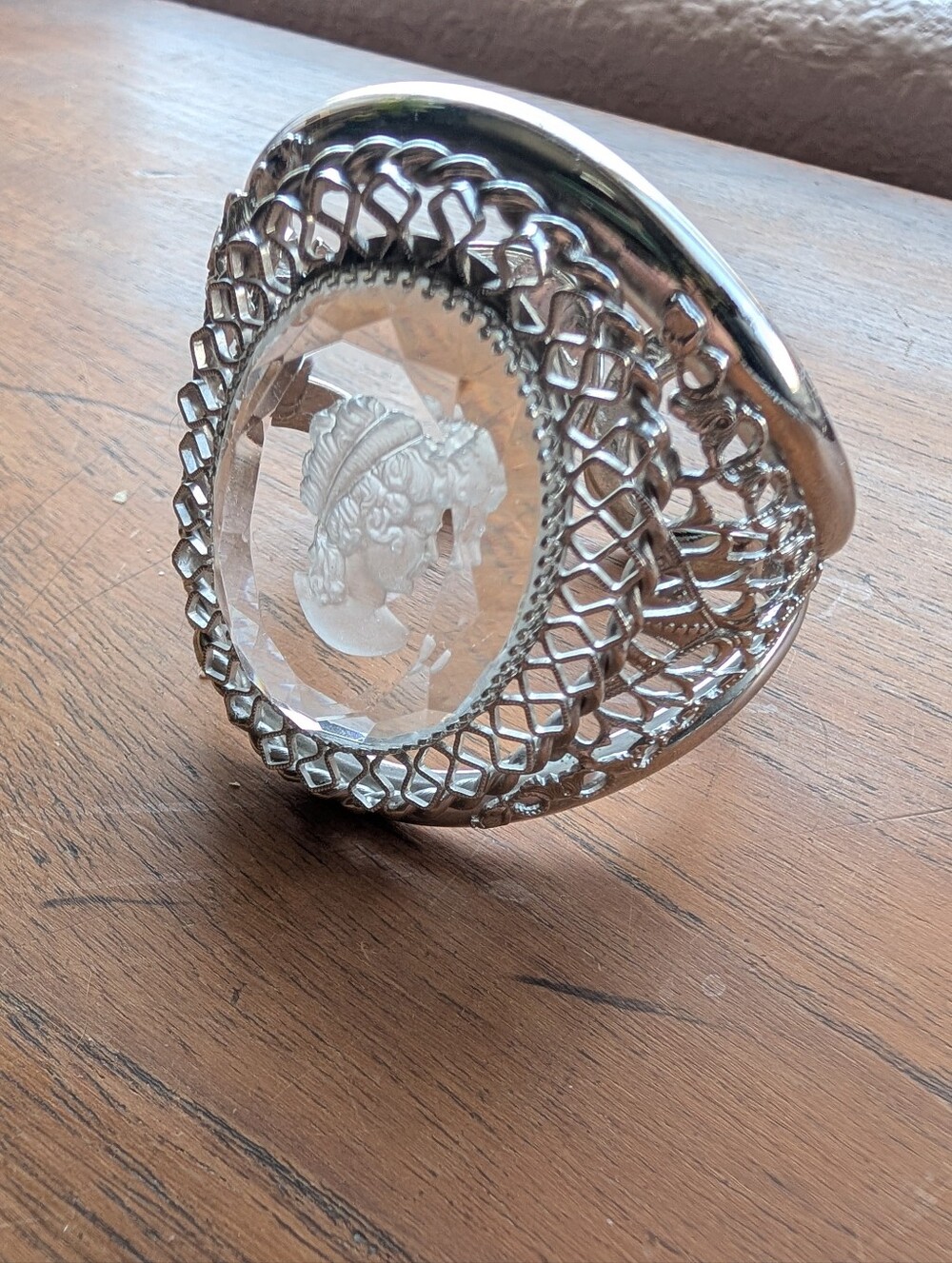 Whiting & Davis Crystal Cameo Cuff